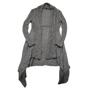 Elisabetta Collection Asymmetrical Sweater Cardigan Womens Size L Gray Lagenlook